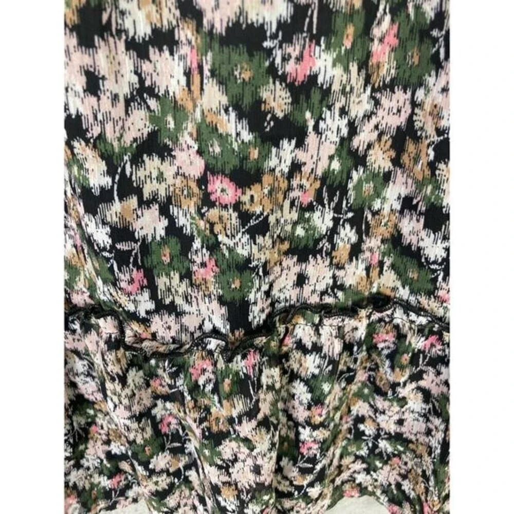 Girls Floral Dress‎ Size L Bell Sleeve Mini Multicolor Ruffle Casual Spring